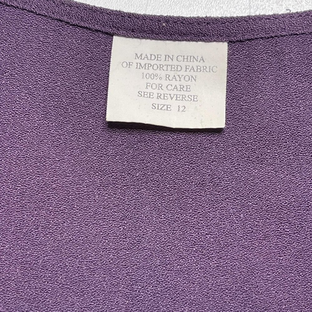 Ladies Purple Rayon 2pc Outfit Set Tank Top Pants - Picture 4 of 12